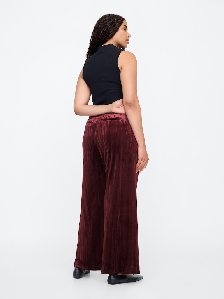 Recycled Easy Crinkle Velvet Trousers