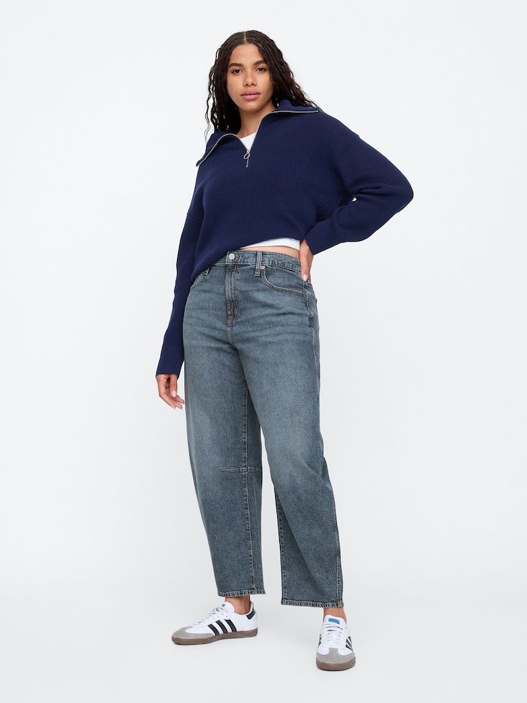 High Rise Barrel Jeans