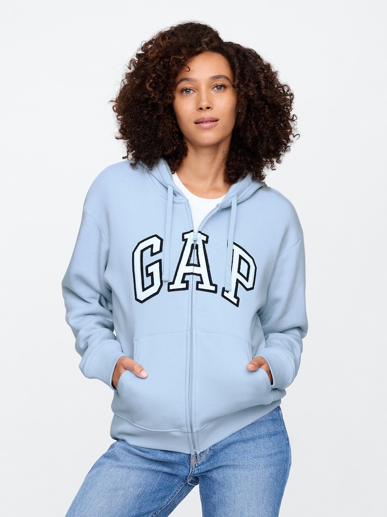 Relaxed Gap Logo Zip Hoodie