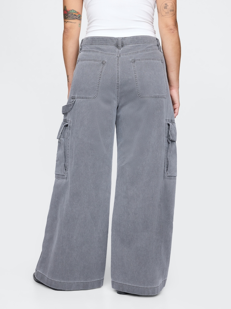 Mid Rise Cargo Baggy Khakis