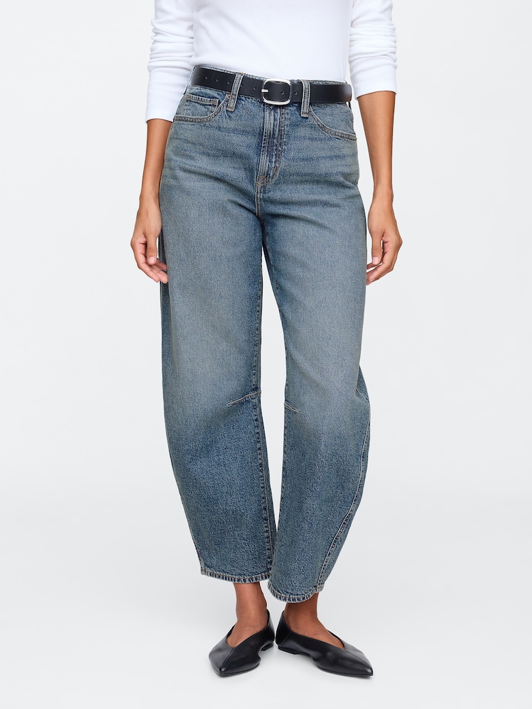 High Rise Barrel Jeans