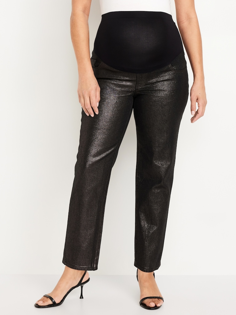 Maternity Full-Panel OG Straight Shine Jeans