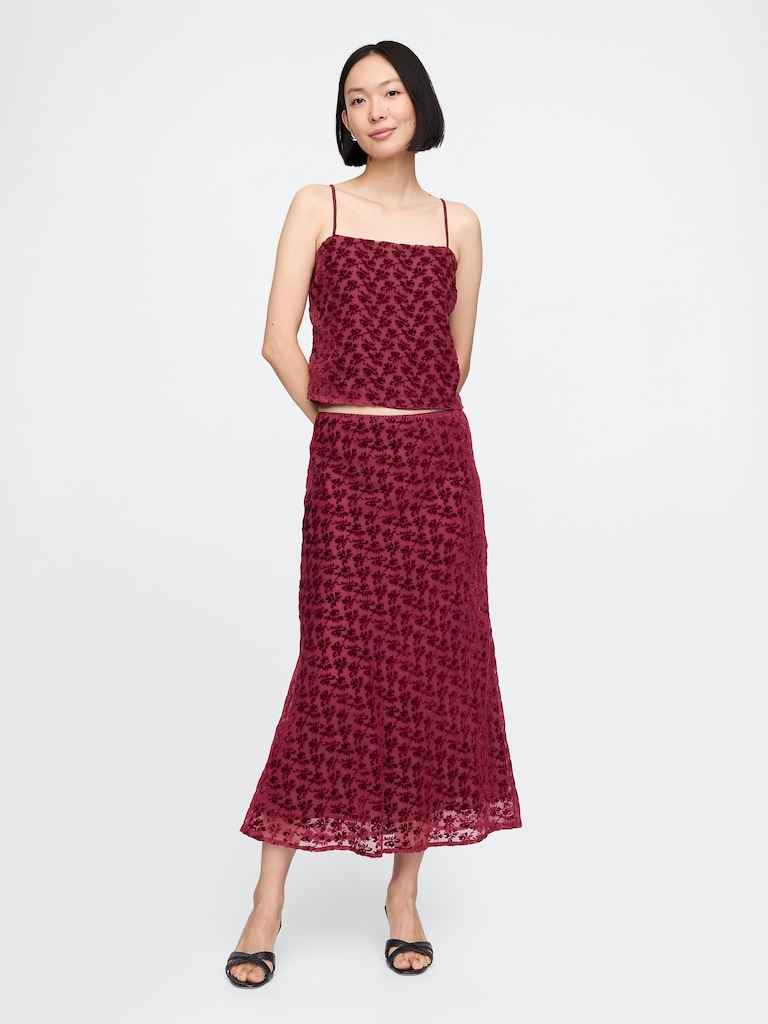 Burnout Velvet Crop Cami