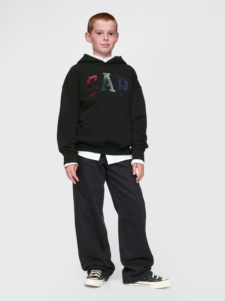 Kids Vintage Soft Textured Logo Hoodie