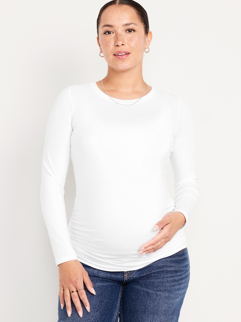 Maternity Long-Sleeve Crew-Neck T-Shirt