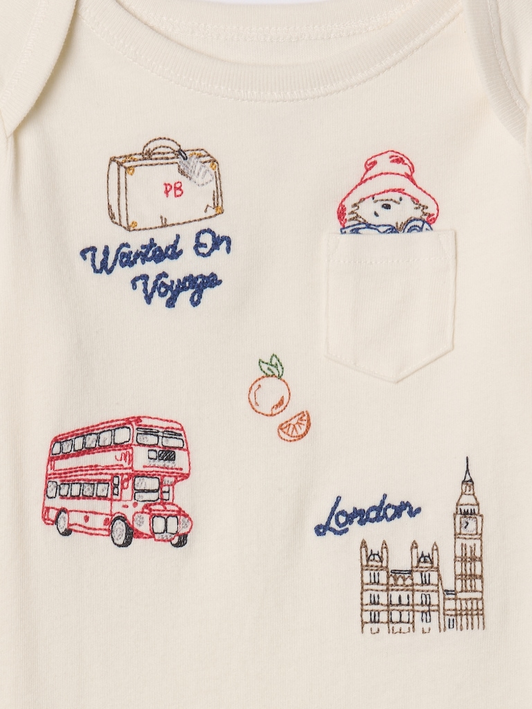 Baby Paddington Organic Cotton Embroidered Bodysuit