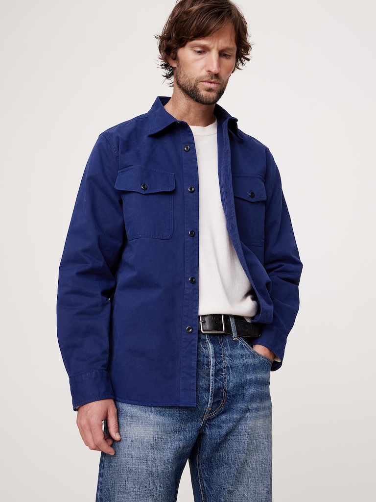 Standard-Fit Cotton Twill Overshirt