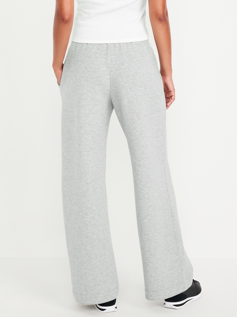 High-Waisted Bounce Fleece Wide-Leg Sweatpants