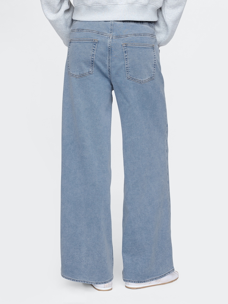 Mid Rise Knit Easy Baggy Jeans