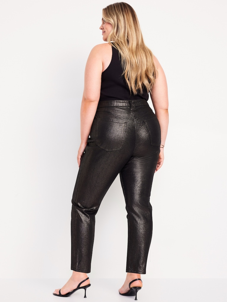 High-Waisted Shine OG Straight Ankle Jeans