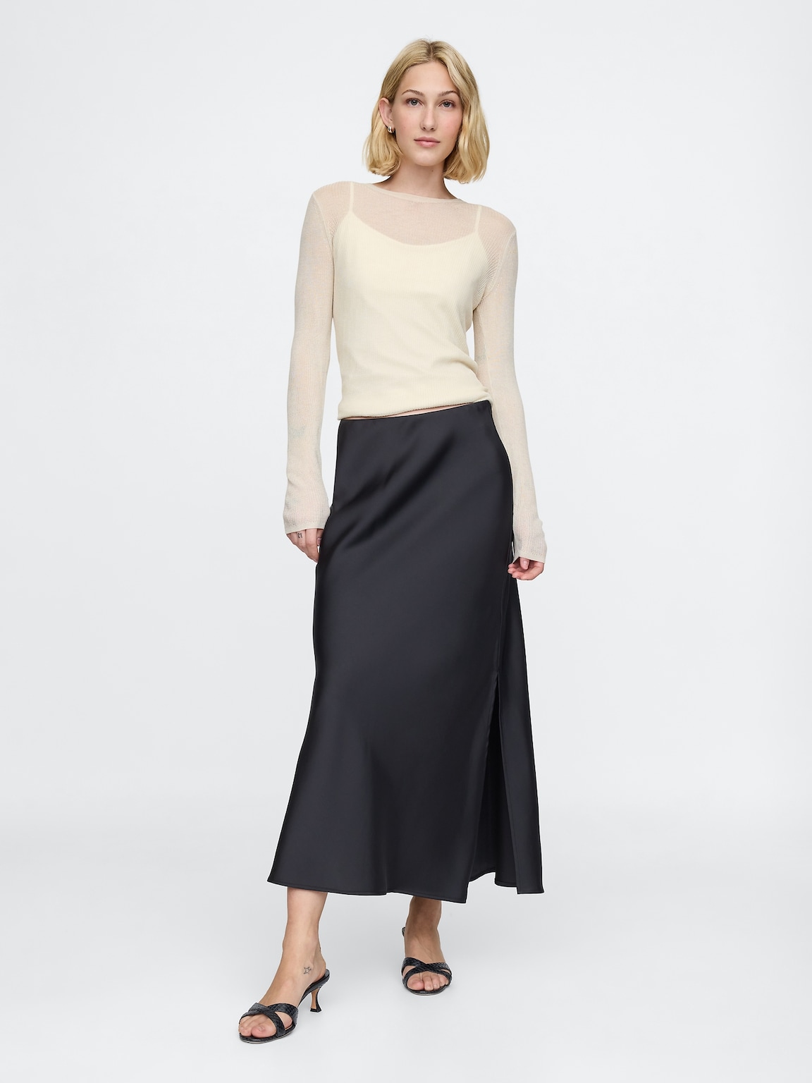 Sheer Rib Sweater