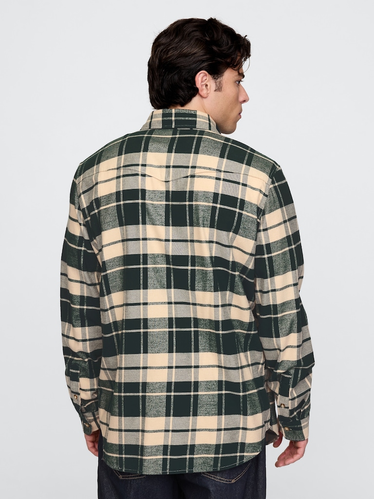 Organic Cotton Flannel Western Shirt