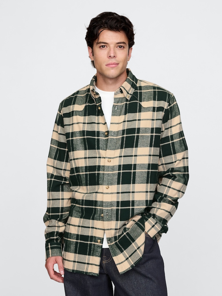 Organic Cotton Flannel Western Shirt