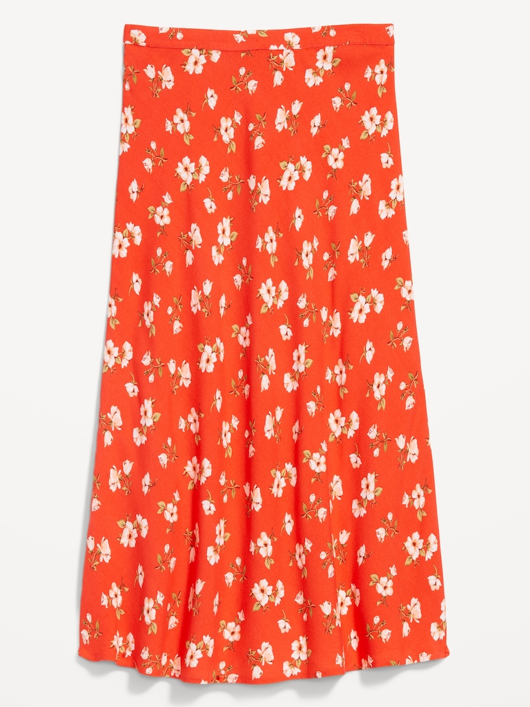 Crepe A-Line Midi Skirt