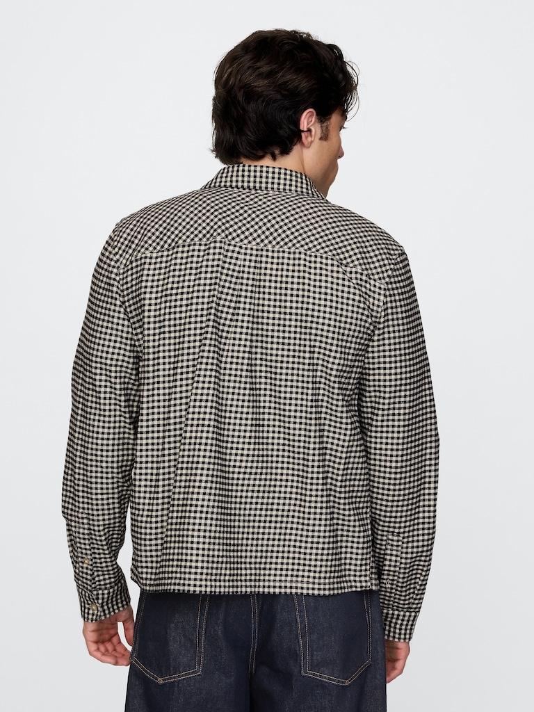 Organic Cotton Flannel Zip Shirt