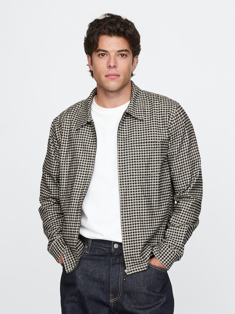 Organic Cotton Flannel Zip Shirt