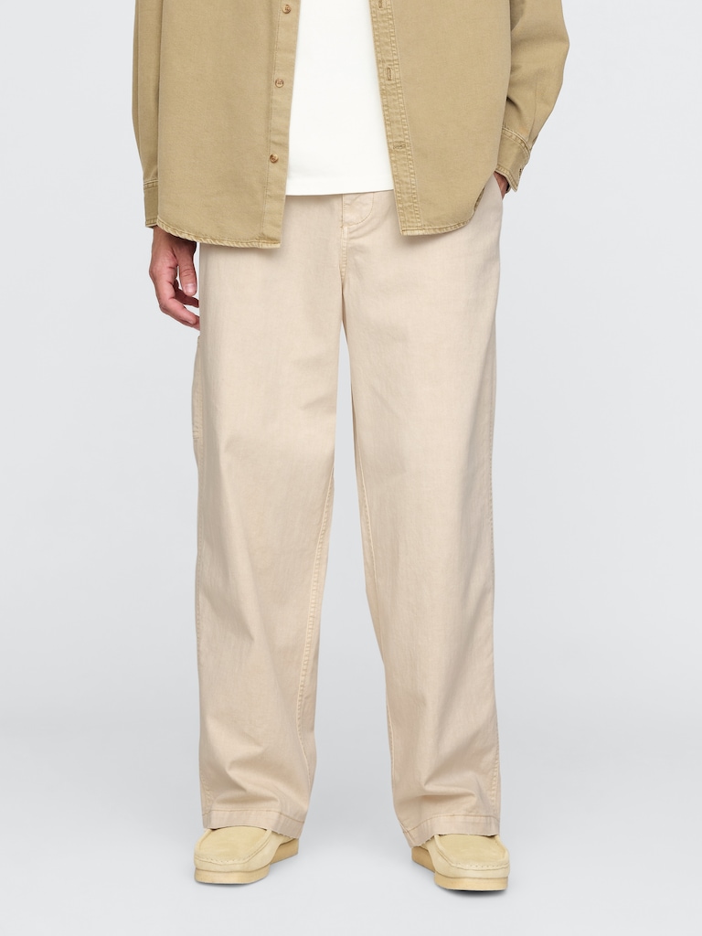 Relaxed Twill Utility Khakis
