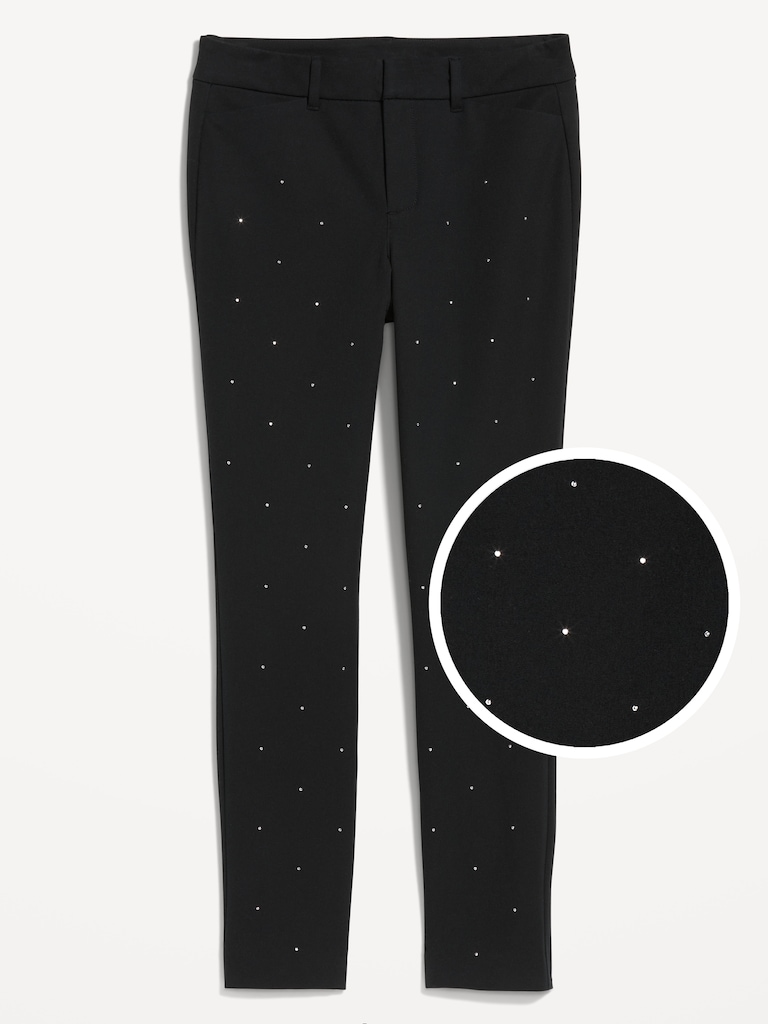 High-Waisted Pixie Skinny Embellished Ankle Pants