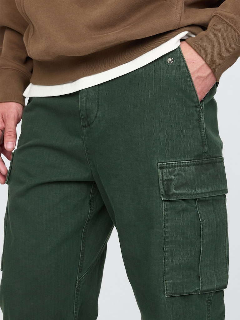 Herringbone Utility Cargo Pants