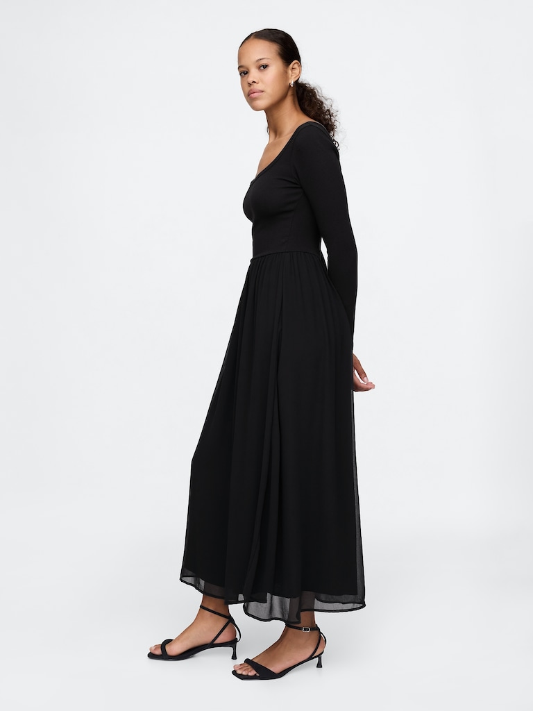 Mixed Media Maxi Dress