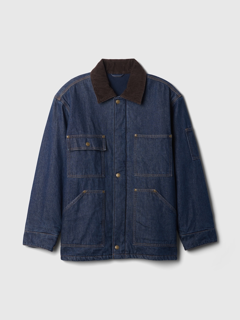 Oversized Heavyweight Denim Lined Chore Jacket
