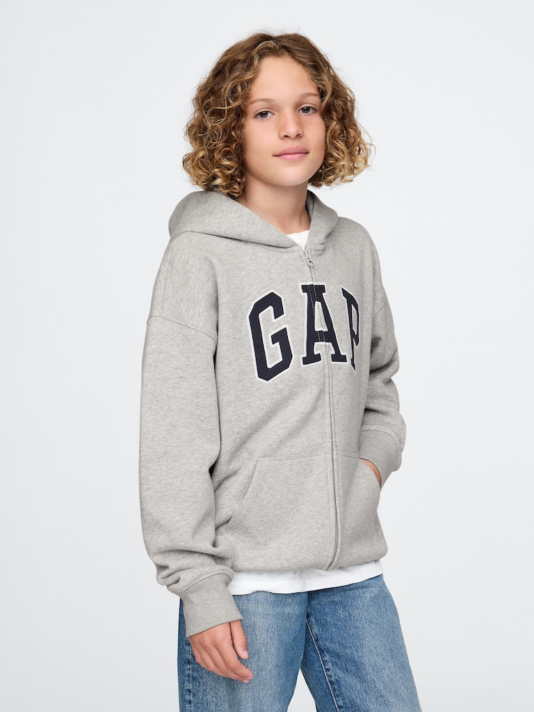 Kids Vintage Soft  Logo Zip Hoodie