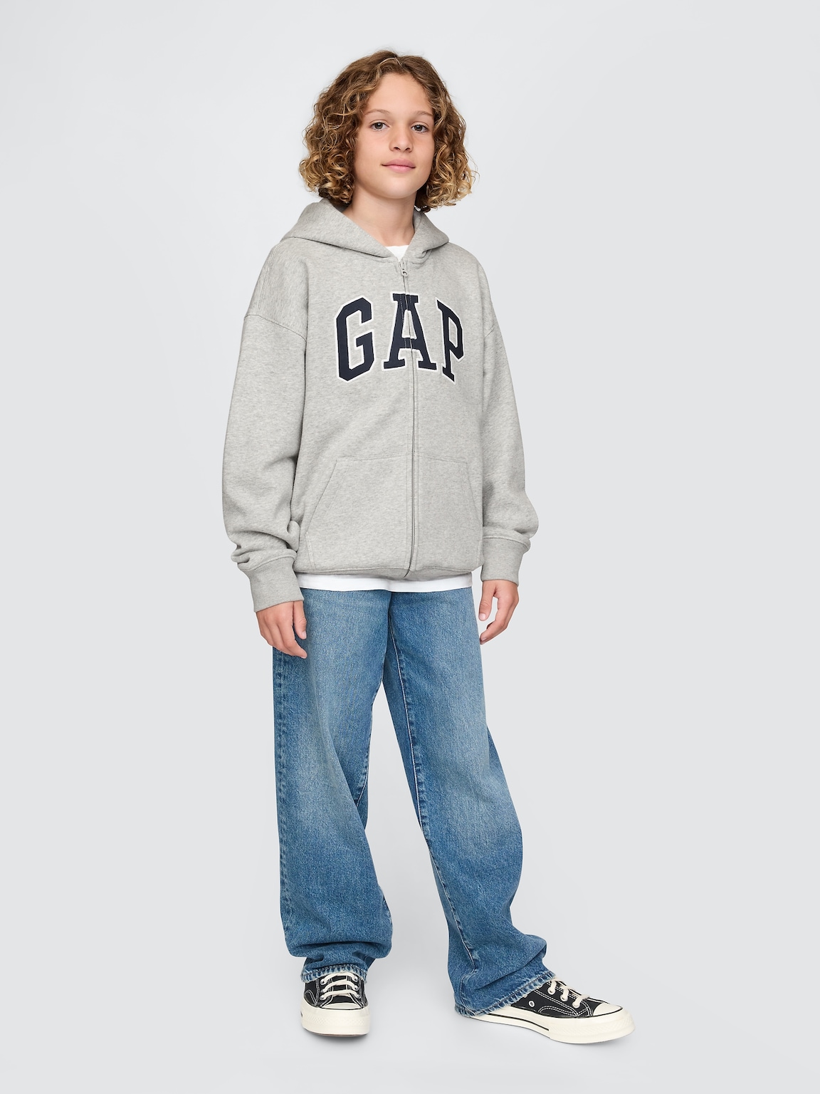 Kids Vintage Soft  Logo Zip Hoodie