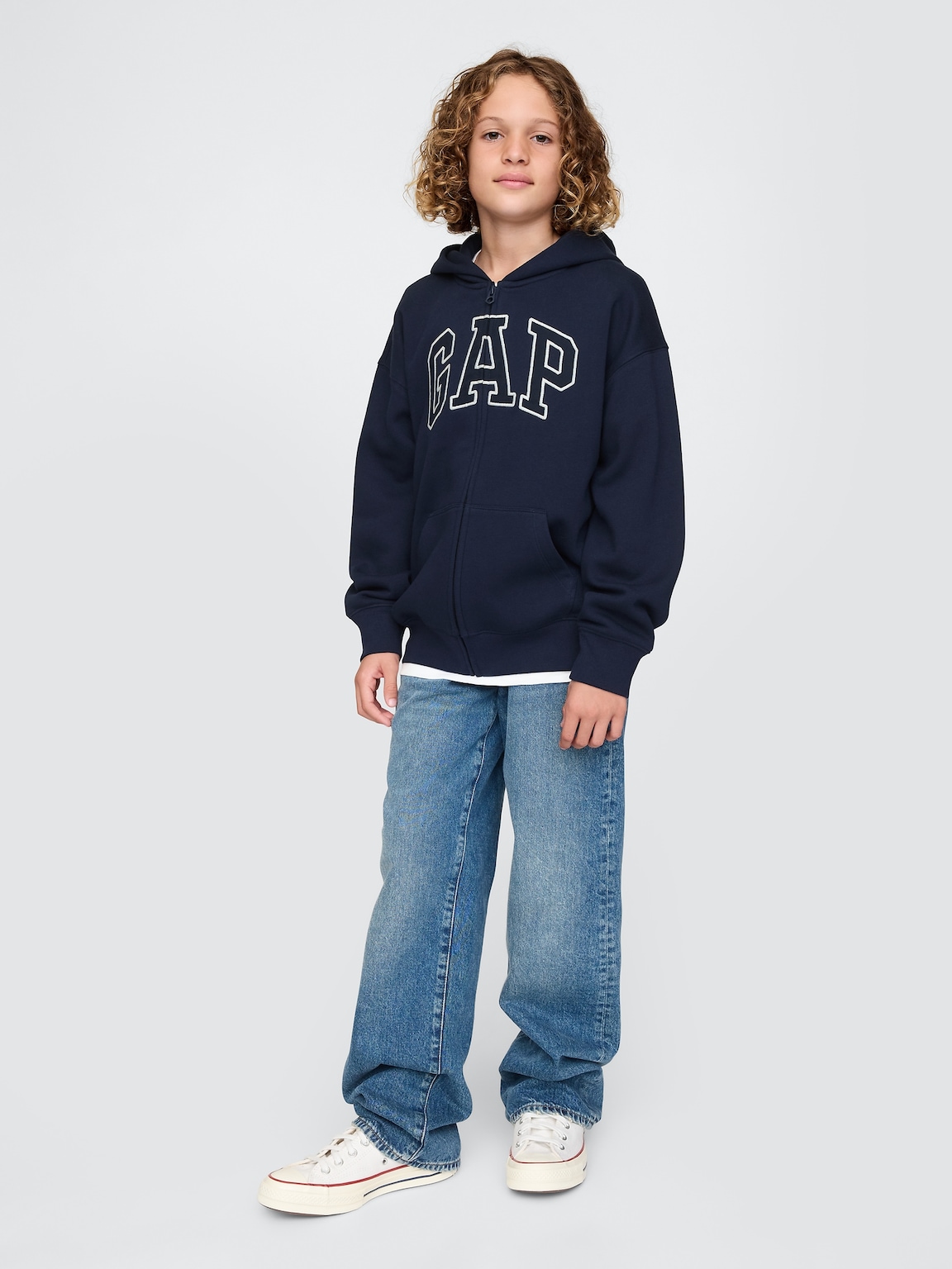 Kids Vintage Soft  Logo Zip Hoodie