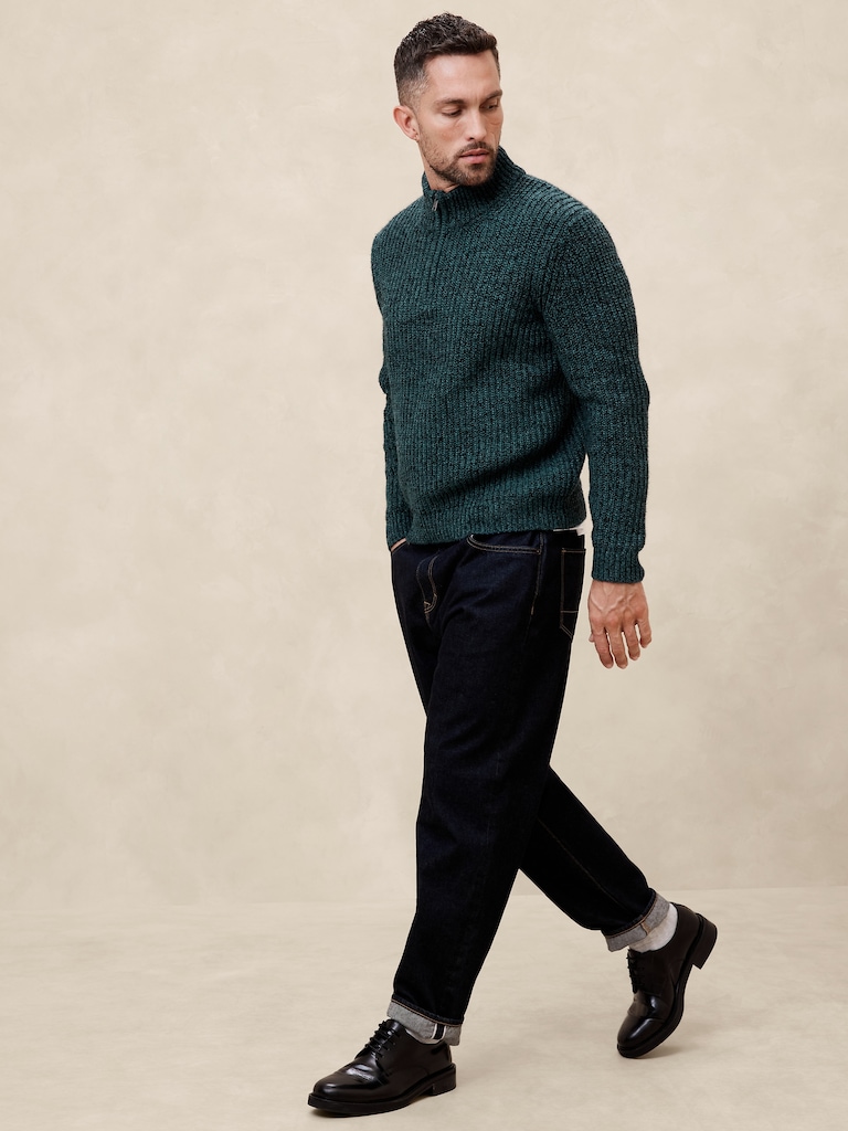 Marled Half-Zip Sweater