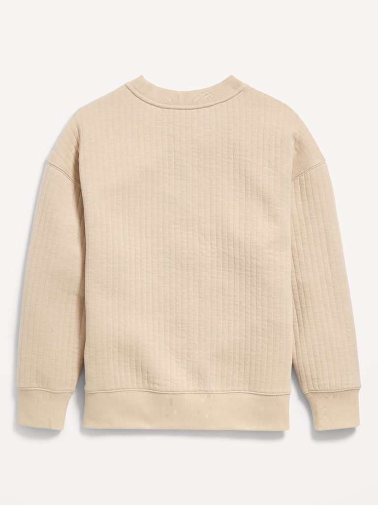 Oversized Quilted Fleece Utility Pocket Sweatshirt for Boys