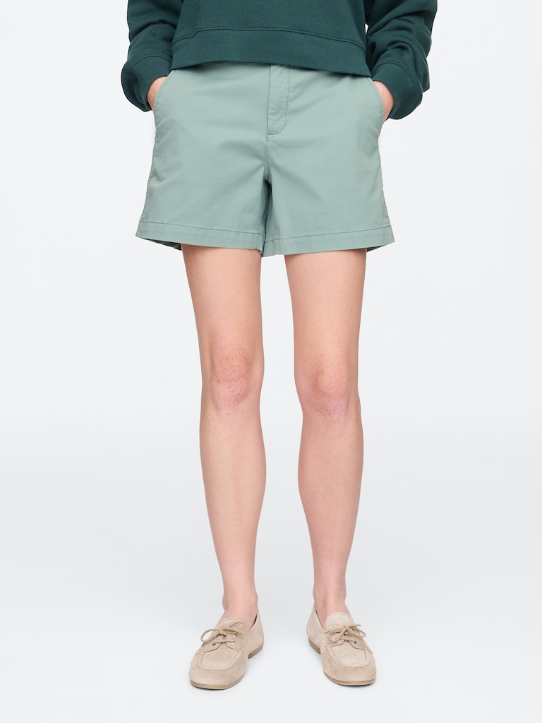5" Mid Rise Downtown Khaki Shorts