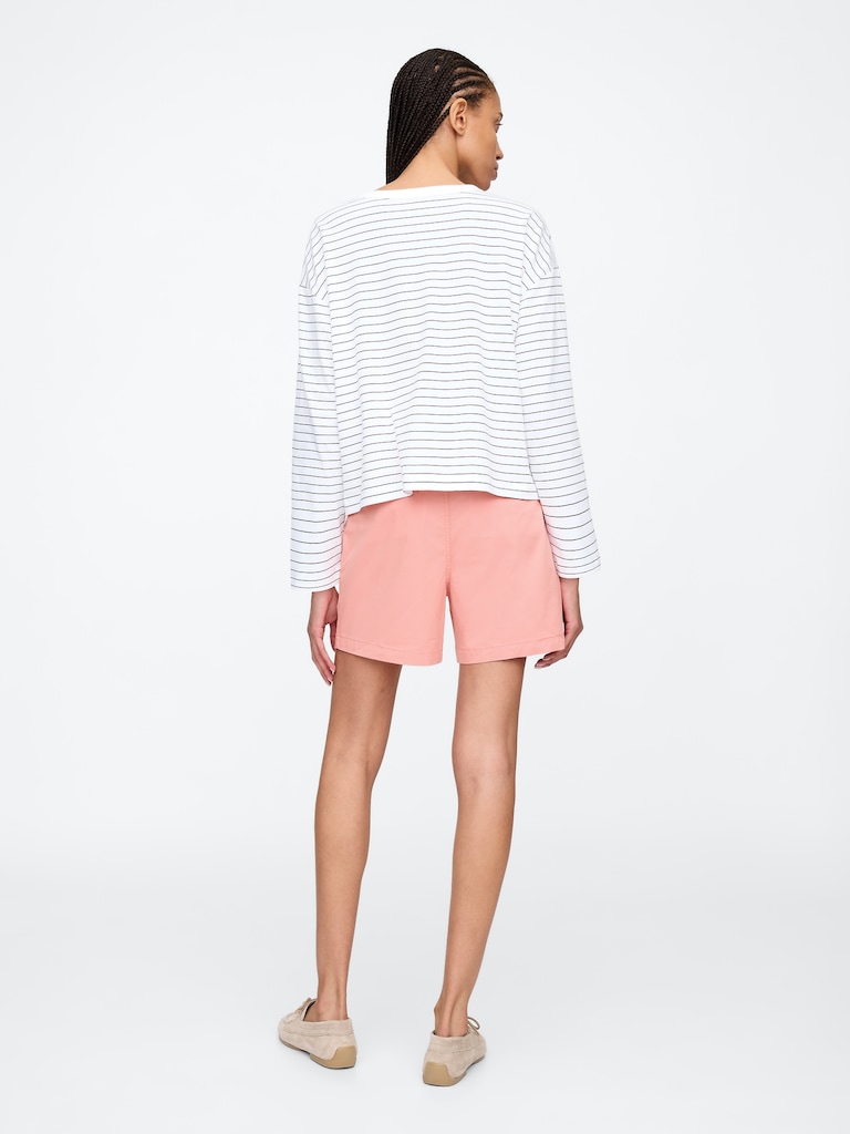 5" Mid Rise Downtown Khaki Shorts