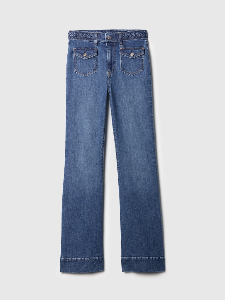 High Rise Braided '70s Flare Jeans