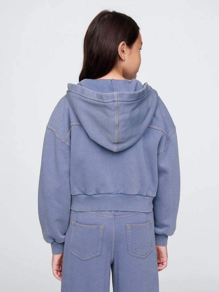Kids VintageSoft Crop Zip Hoodie