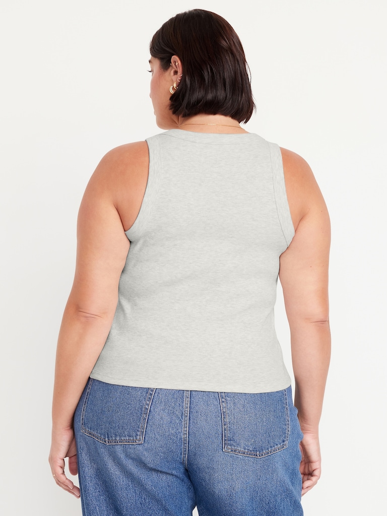 Snug Rib-Knit Crop Tank Top