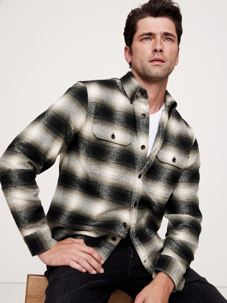 Standard-Fit Plaid Twill Overshirt