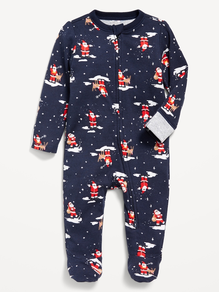 2-Way-Zip Printed Sleep & Play Footed One-Piece for Baby