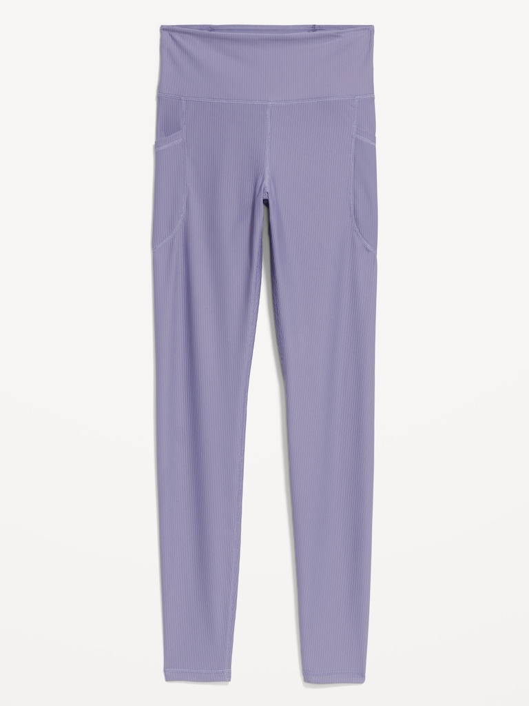 High-Waisted PowerSoft Ribbed Pocket Leggings