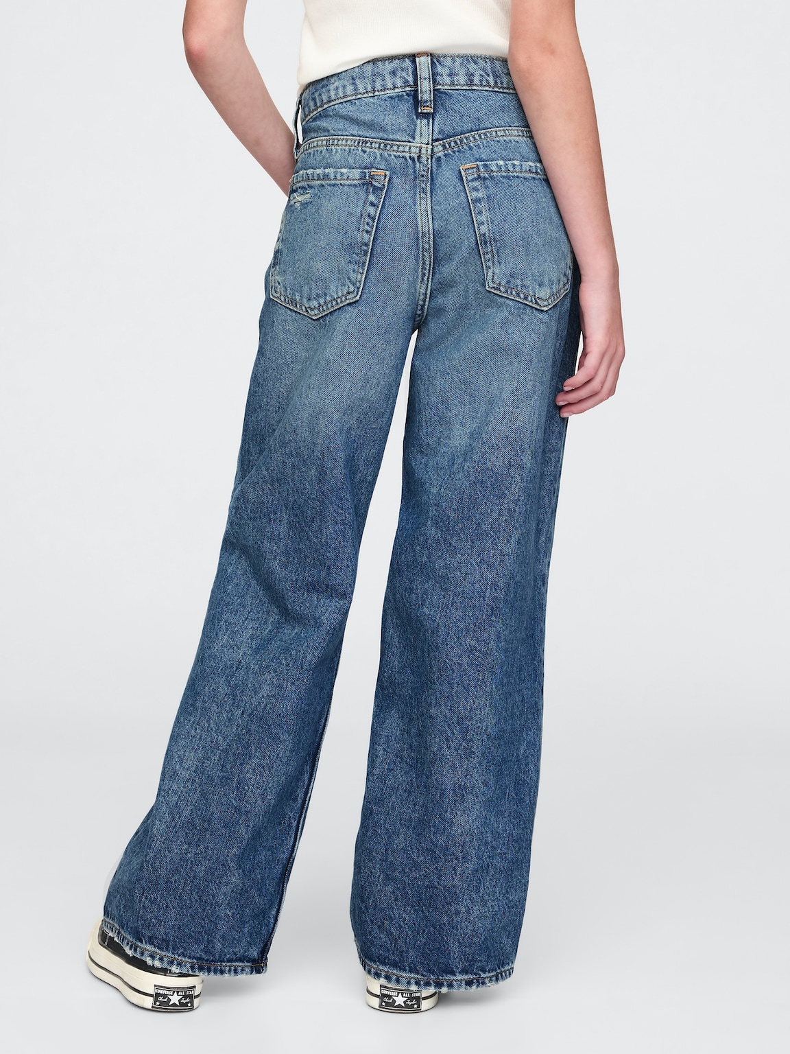 Kids Low Rise Stride Wide-Leg Jeans