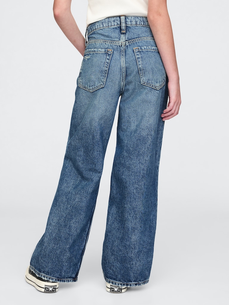 Kids Low Rise Stride Wide-Leg Jeans