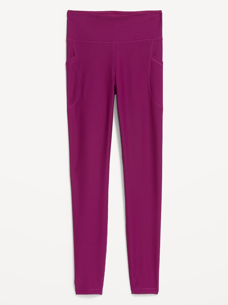 High-Waisted PowerSoft Ribbed Pocket Leggings