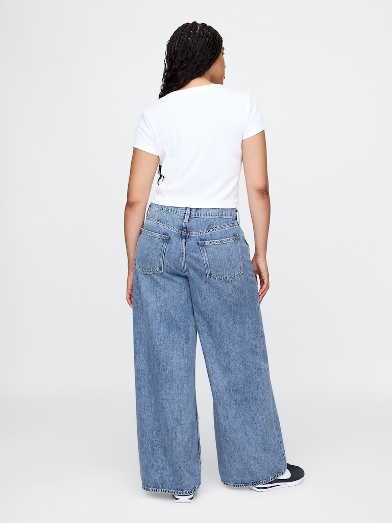 Mid Rise Destructed SuperSoft Baggy Jeans