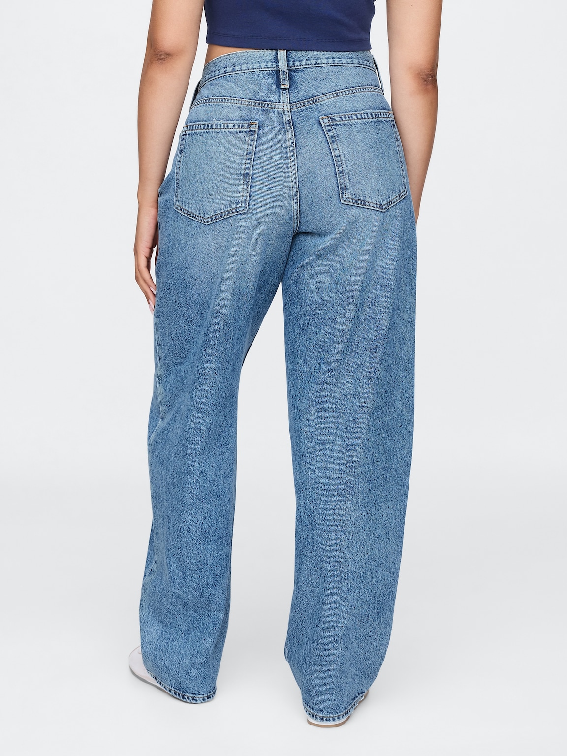 High Rise Crossover Barrel Jeans