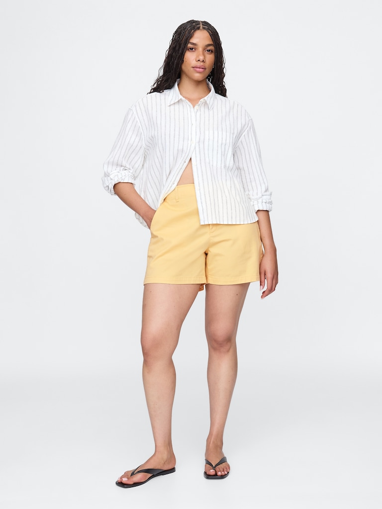 5" Mid Rise Downtown Khaki Shorts