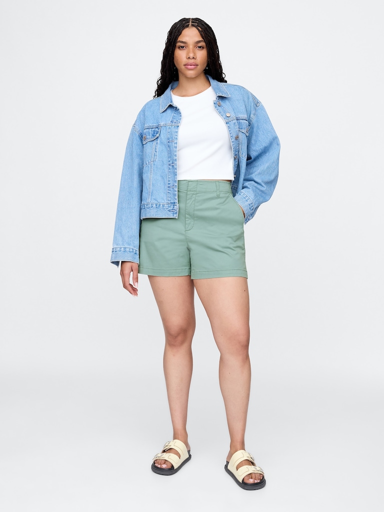 5" Mid Rise Downtown Khaki Shorts