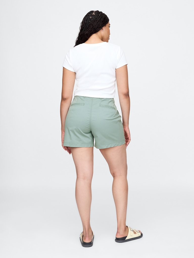 5" Mid Rise Downtown Khaki Shorts