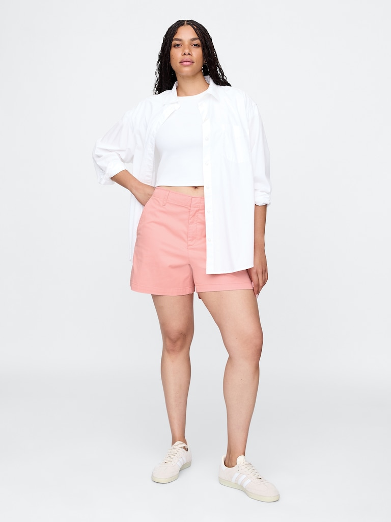 5" Mid Rise Downtown Khaki Shorts