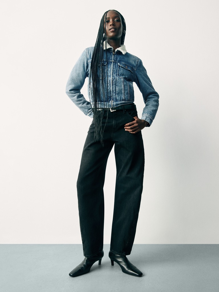 Sherpa-Lined Denim Jacket