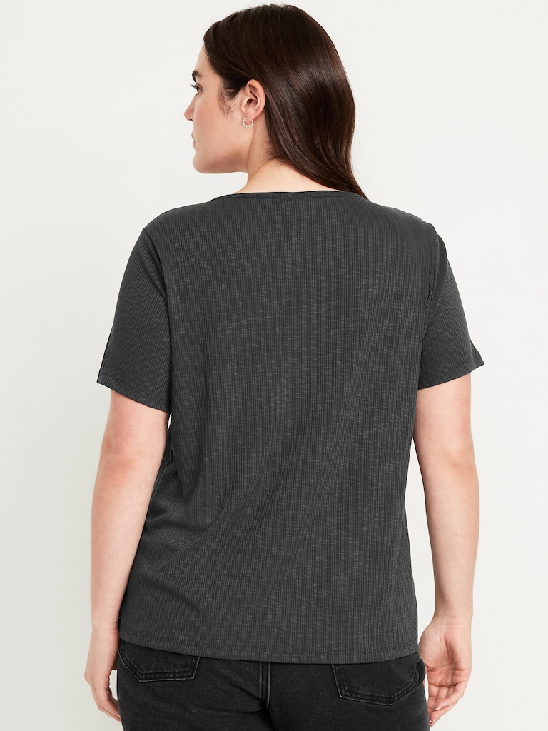 Luxe Ribbed Slub-Knit T-Shirt