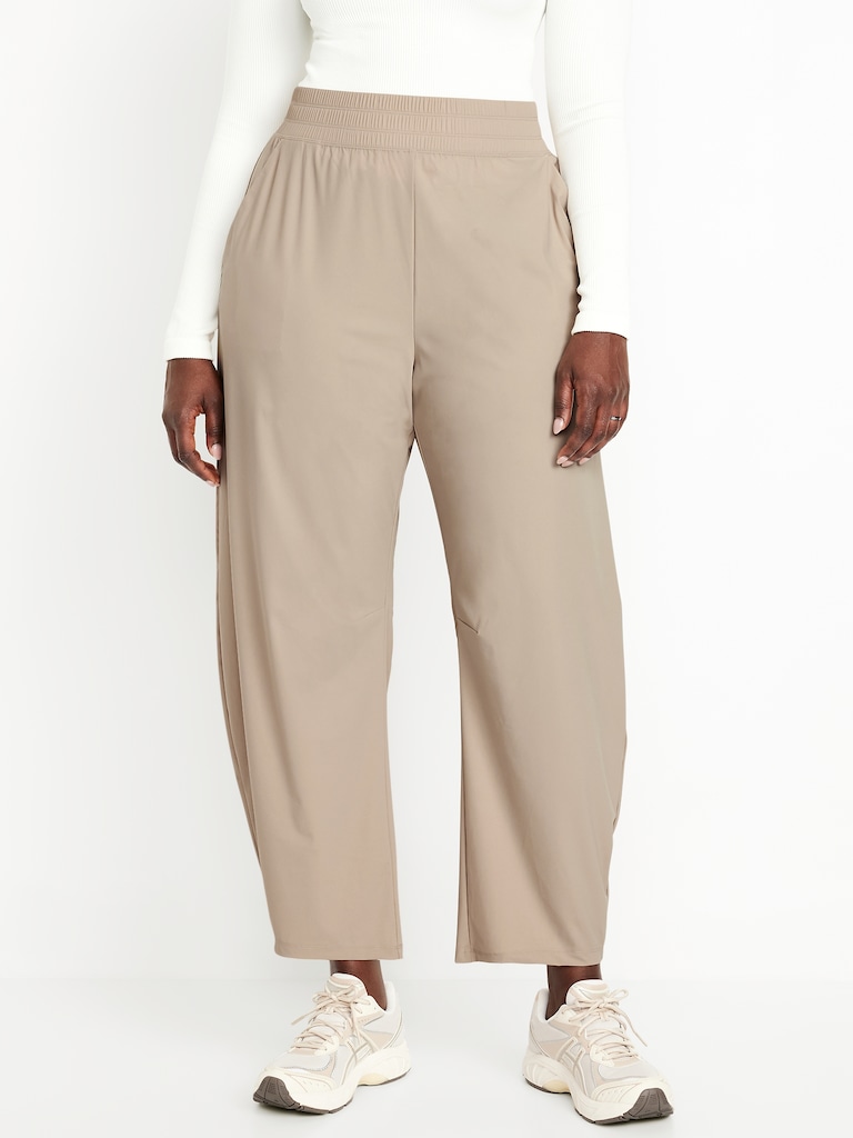 High-Waisted SleekTech Barrel Ankle Pants